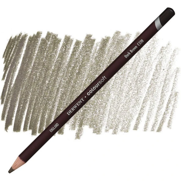 Derwent Coloursoft Pencil Yumuşak Kuruboya Kalemi C520 Dark Brown ürün görseli 1
