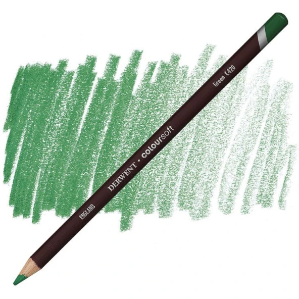 Derwent Coloursoft Pencil Yumuşak Kuruboya Kalemi C420 Green ürün görseli 1