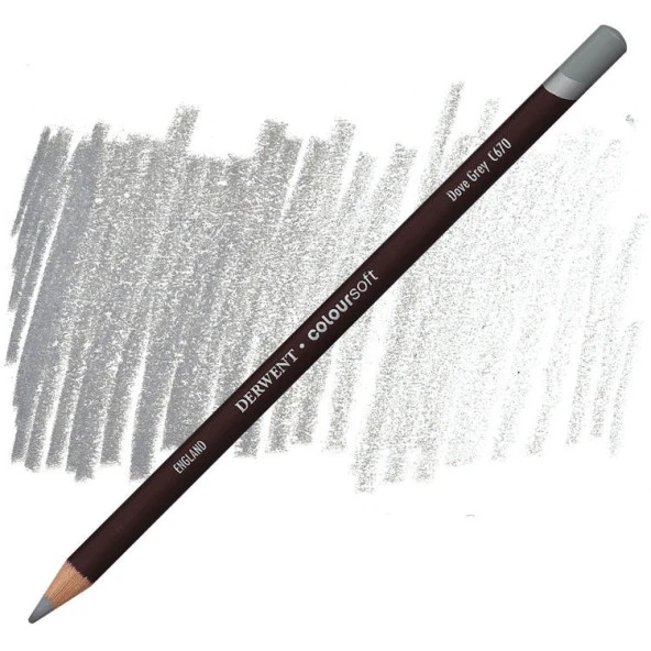 Derwent Coloursoft Pencil Yumuşak Kuruboya Kalemi C670 Dove Grey ürün görseli 1