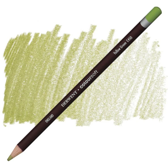 Derwent Coloursoft Pencil Yumuşak Kuruboya Kalemi C450 Yellow Green ürün görseli 1