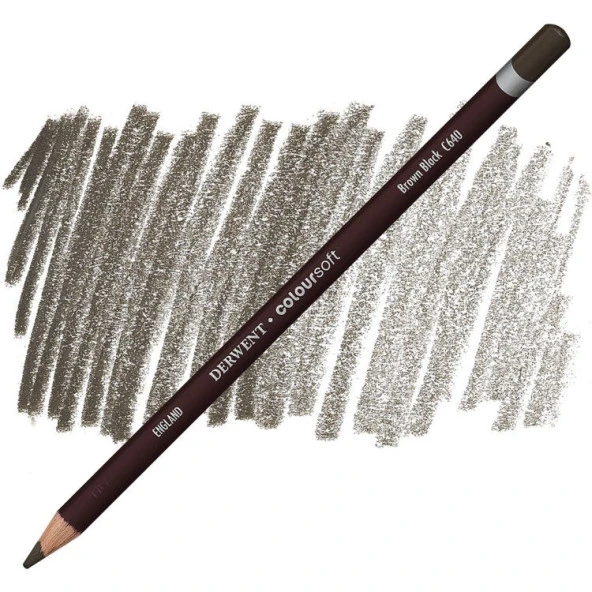 Derwent Coloursoft Pencil Yumuşak Kuruboya Kalemi C640 Brown Black ürün görseli 1