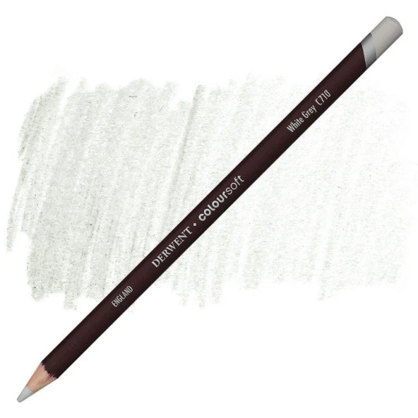 Derwent Coloursoft Pencil Yumuşak Kuruboya Kalemi C710 White Grey ürün görseli 1
