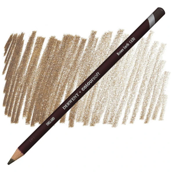 Derwent Coloursoft Pencil Yumuşak Kuruboya Kalemi C630 Brown Earth ürün görseli 1