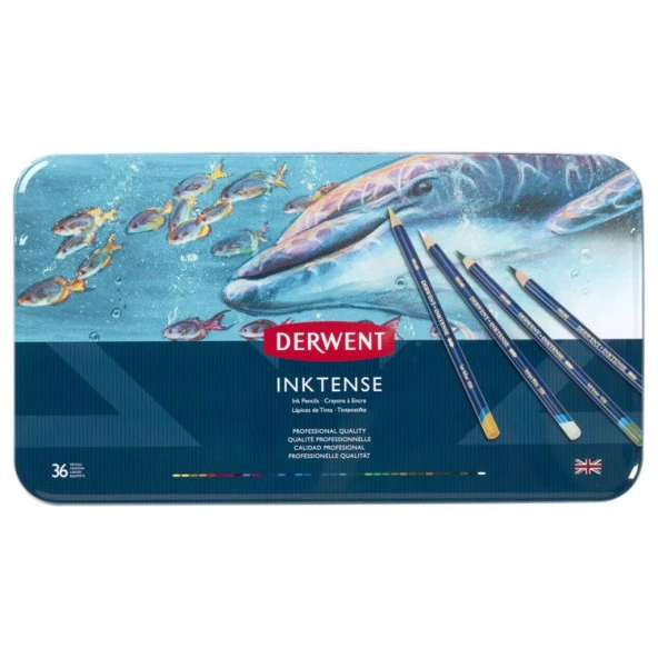 Derwent Inktense Mürekkep Etkili Aquarel Boya Kalemi 36lı Teneke Kutu ürün görseli 1