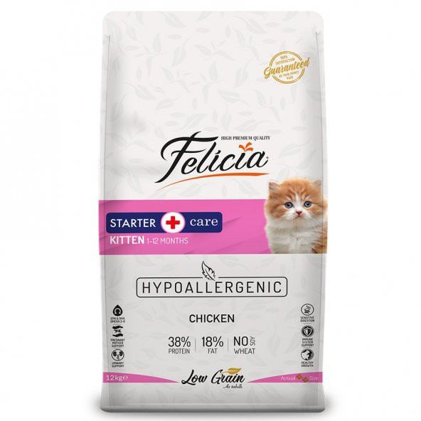 Felicia Yavru Tavuklu Az Tahıllı HypoAllergenic Kedi Maması 12 Kg ürün görseli 1