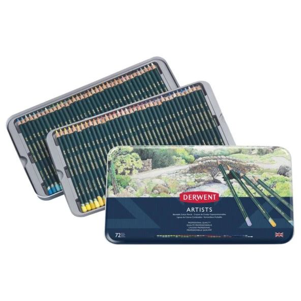 Derwent Artists Pencils Kuruboya Kalemi 72li Teneke Kutu ürün görseli 1
