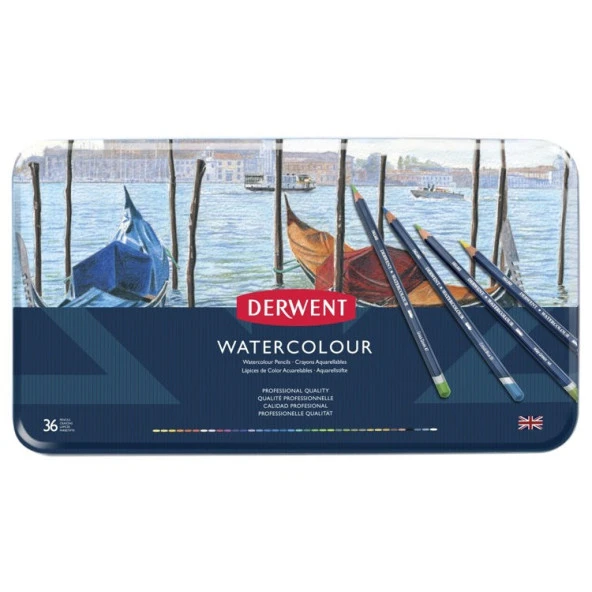 Derwent Watercolour Pencil Suluboya Kalem Seti 36lı Teneke Kutu ürün görseli 1