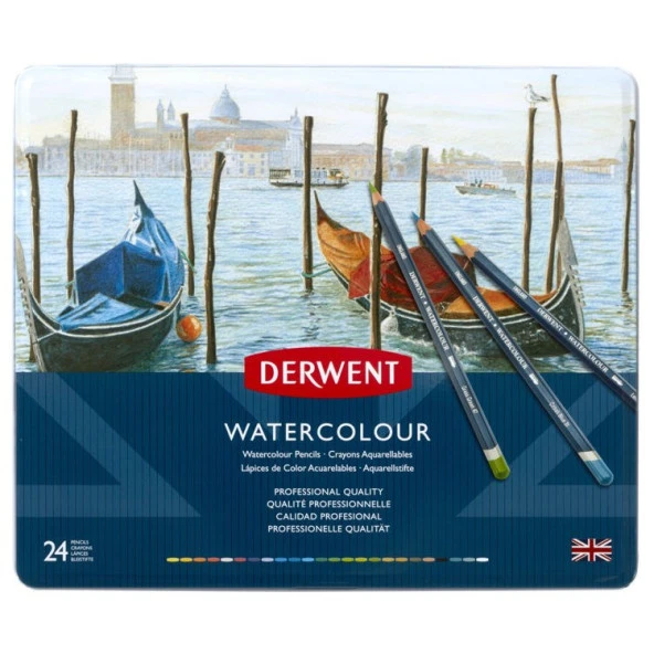 Derwent Watercolour Pencil Suluboya Kalem Seti 24lü Teneke Kutu ürün görseli 1