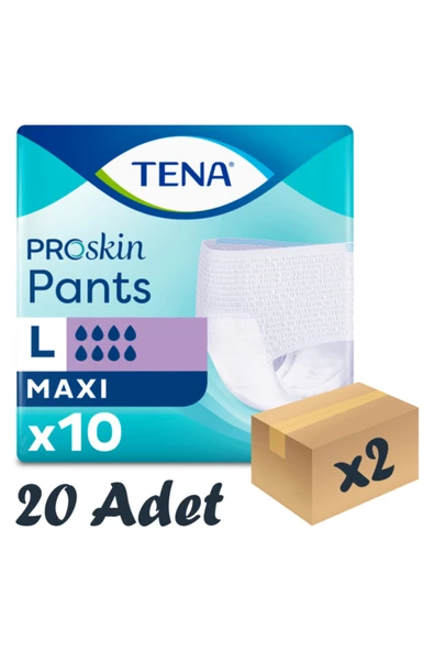 Tena Proskin Pants Maxi 8 damla Emici Külot Büyük Boy Large 10'lu 2 paket / 20 adet ürün görseli 1