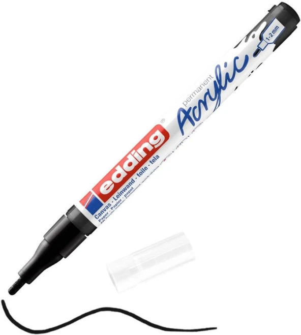 Edding 5300 Akrilik Boyama Markörü 1-2 mm SİYAH ürün görseli 1