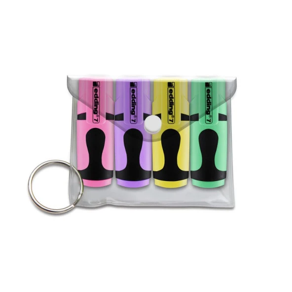 Edding 7 Mini Fosforlu İşaretleme Kalemi PASTEL RENKLER 4lü Set ürün görseli 1