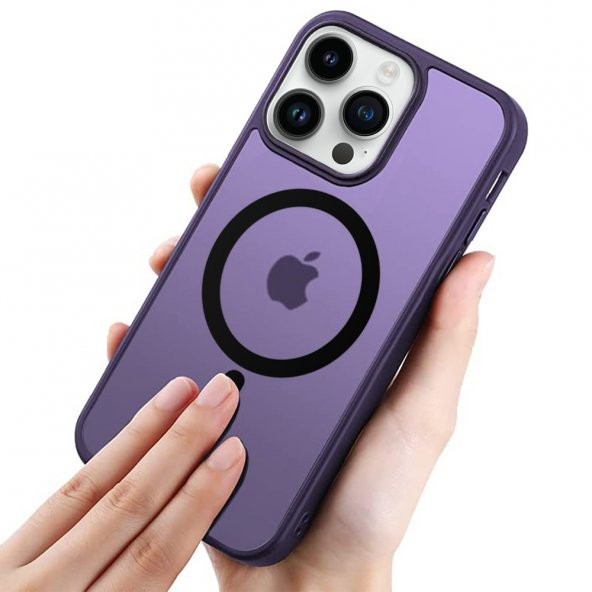 FitCase iPhone 14 Pro Magsafe Özellikli Mor Seri Kapak - Resim 2