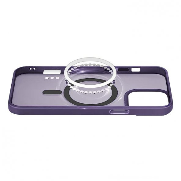 FitCase iPhone 14 Pro Magsafe Özellikli Mor Seri Kapak - Resim 3