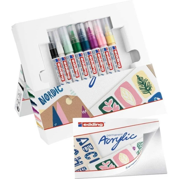 Edding Akrilik Marker Easy Start Set Nordic 8 Mix Kalem ürün görseli 1