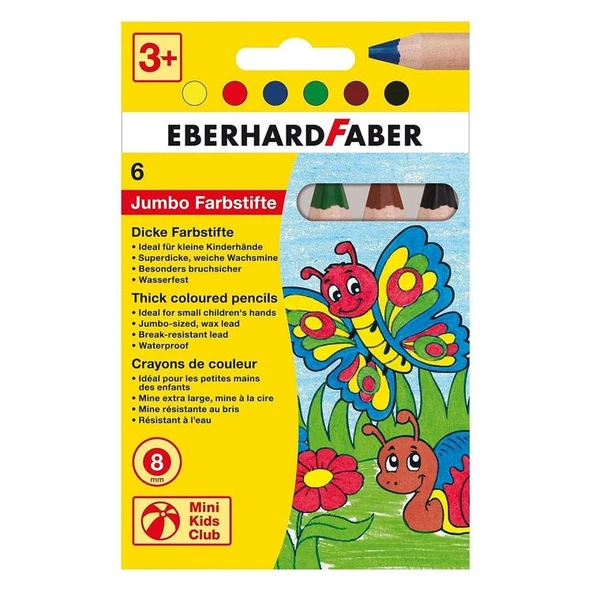 Eberhard Faber Jumbo Pastel Kalemi 6 Renk 8mm Mine ürün görseli 1