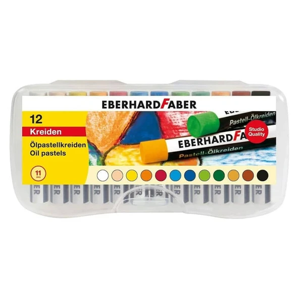 Eberhard Faber Yağlı Pastel Boya 12 Renk Plastik Kutu ürün görseli 1