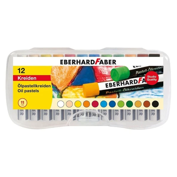 Eberhard Faber Yağlı Pastel Boya 12 Renk Plastik Kutulu ürün görseli 1