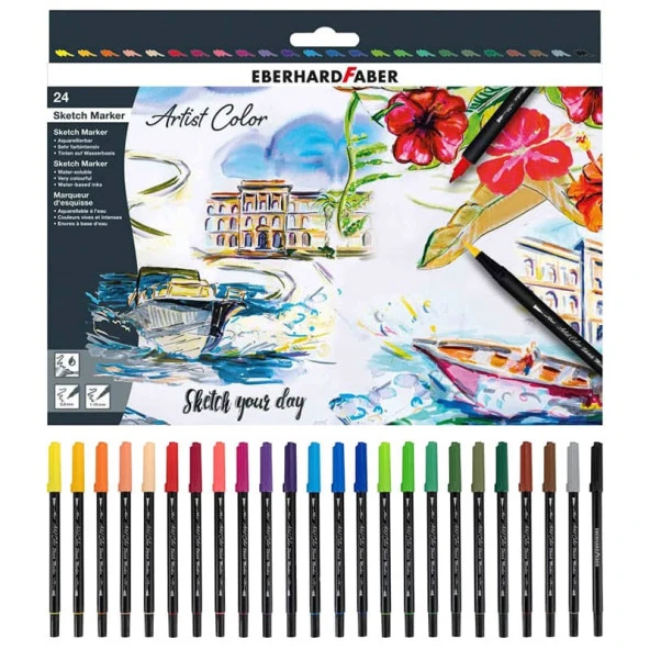 Eberhard Faber Artist Color Eskiz Markörü 24 Renk Set ürün görseli 1
