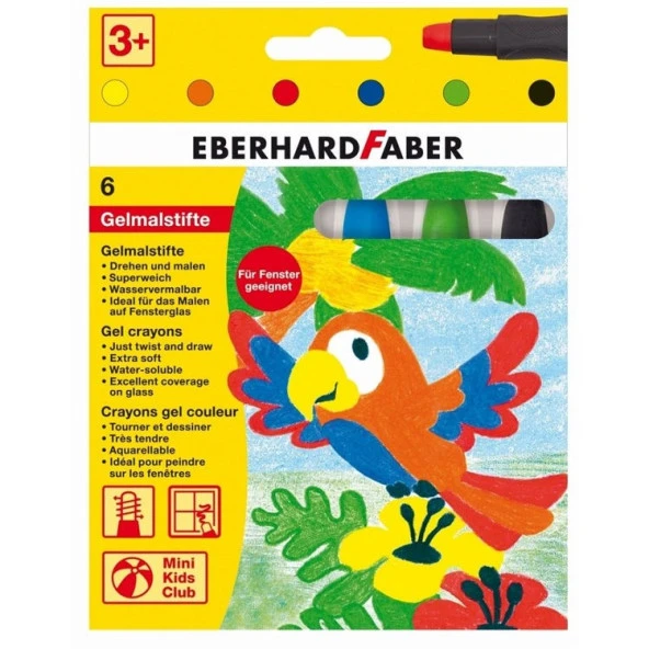 Eberhard Faber Gel Crayon Sulandırılabilir Jel Mum Boya 6 Renk Basic ürün görseli 1