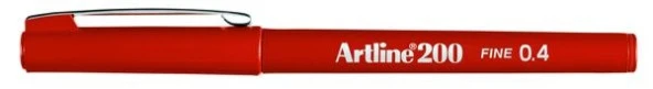 Artline 200 Fineliner 0.4mm İnce Uçlu Yazı ve Çizim Kalemi KOYU KIRMIZI ürün görseli 1
