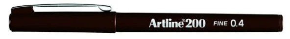 Artline 200 Fineliner 0.4mm İnce Uçlu Yazı ve Çizim Kalemi KOYU KAHVERENGİ ürün görseli 1