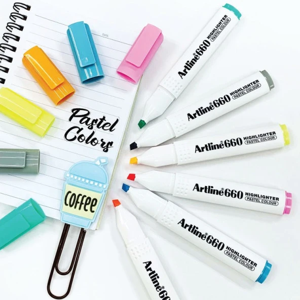 Artline 660 Fosforlu Kalem 6 PASTEL RENK SET ürün görseli 1
