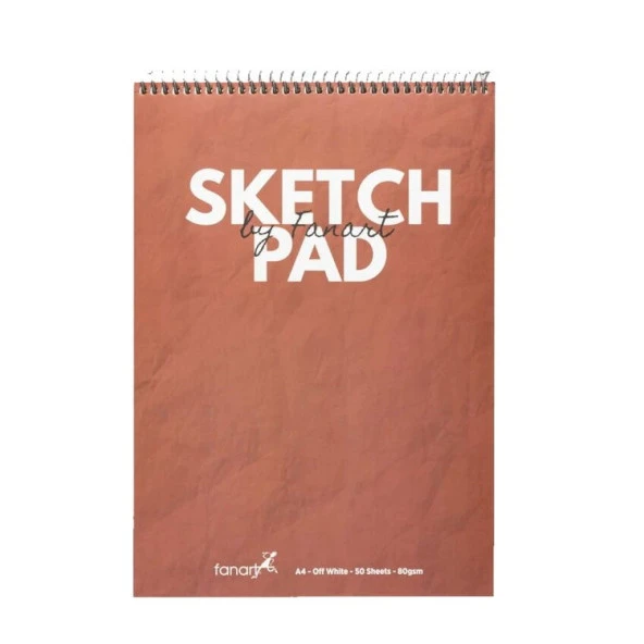Fanart Academy Sketch Pad A4 Bordo Kapak 80 gr 50 yp Üstten Spiralli ürün görseli 1
