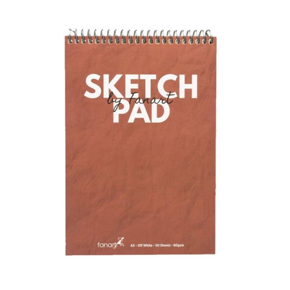 Fanart Academy Sketch Pad A5 Bordo Kapak 80 gr 50 yp Üstten Spiralli ürün görseli 1