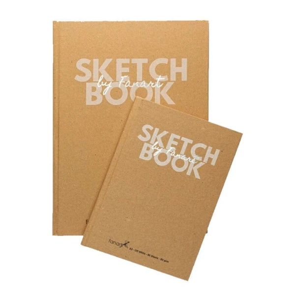 Fanart Academy Sketch Book Kraft Sert Kapaklı A5 80 gr 96 yp ürün görseli 1