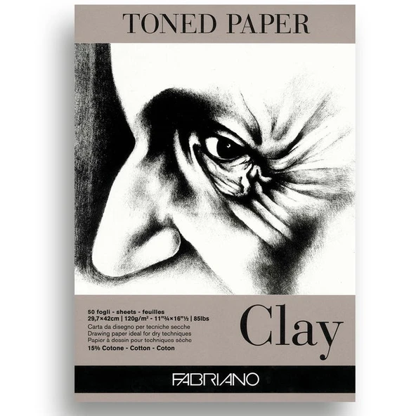 Fabriano Toned Paper Clay Eskiz ve Çizim Blok 120 gr. A3 50 yp. Kil Rengi ürün görseli 1