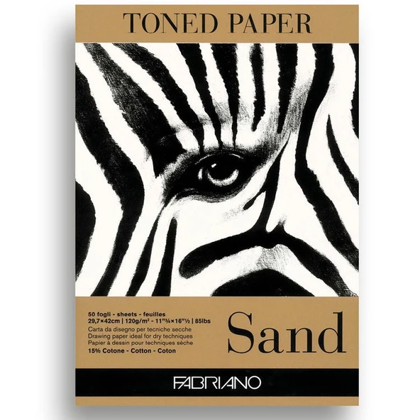 Fabriano Toned Paper Sand Eskiz ve Çizim Blok 120 gr. A3 50 yp. Kum Rengi ürün görseli 1