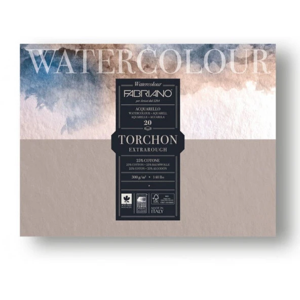 Fabriano Watercolour Studio Torchon Geniş Dokulu Suluboya Blok 270 gr. 35,5x51 cm. 20 yp. ürün görseli 1