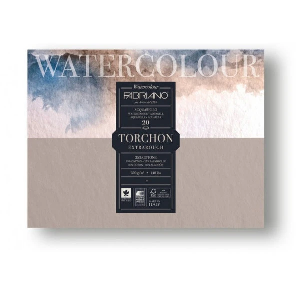 Fabriano Watercolour Studio Torchon Geniş Dokulu Suluboya Blok 270 gr. 30,5x45,5 cm. 20 yp. ürün görseli 1