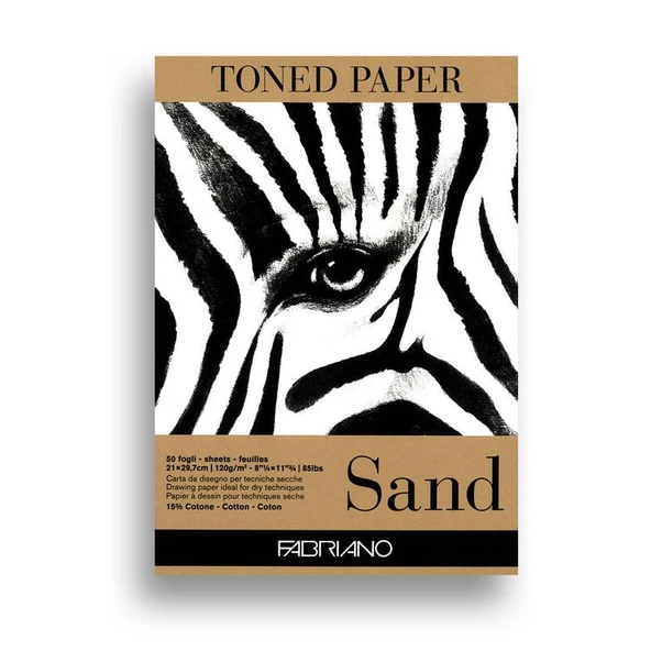 Fabriano Toned Paper Sand Eskiz ve Çizim Blok 120 gr. A4 50 yp. Kum Rengi ürün görseli 1