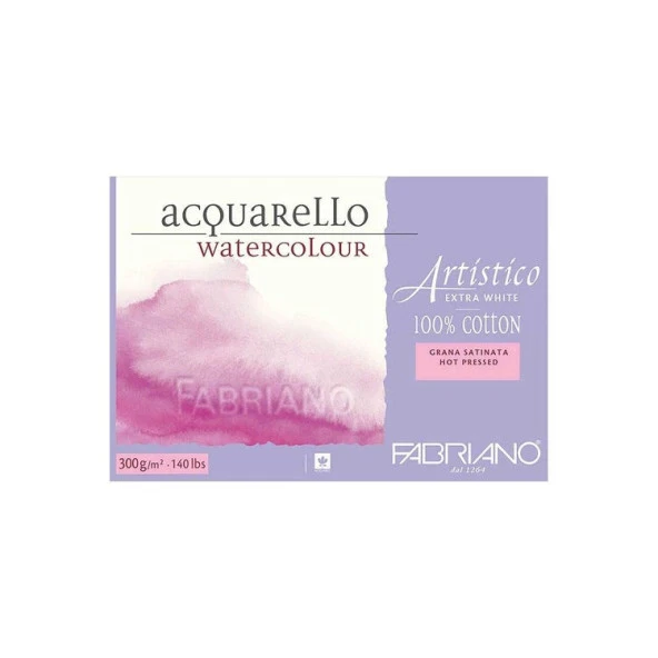 Fabriano Artistico Extra White Suluboya Blok 300 gr. 18x26 cm. 20 yp. Sıcak Basım ürün görseli 1
