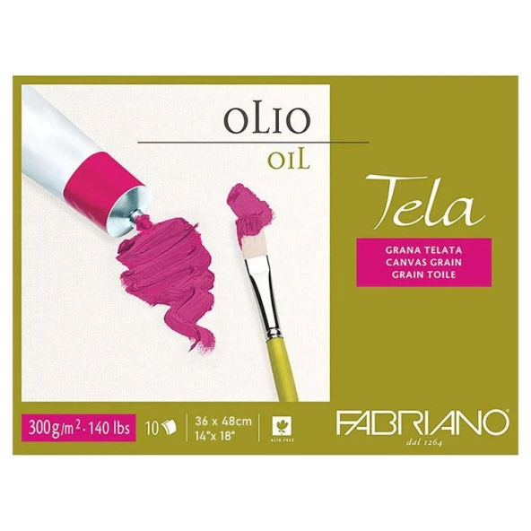 Fabriano Blocco Tela Tuval Dokulu Yağlıboya Blok 300 gr. 36x48 cm. 10 yp. ürün görseli 1