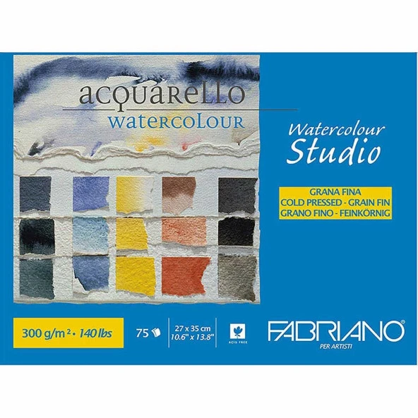 Fabriano Watercolour Studio Maxi Blocco Suluboya Blok 300 gr. 27x35 cm. 75 yp. Soğuk Basım ürün görseli 1