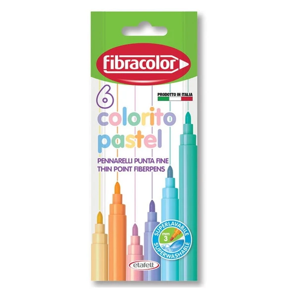 Fibracolor Colorito Pastel 6 Renk Keçeli Kalem ürün görseli 1