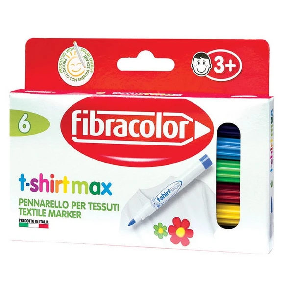 Fibracolor T-shirtmax Kalıcı Tekstil/Kumaş Kalemi 6 Renk ürün görseli 1