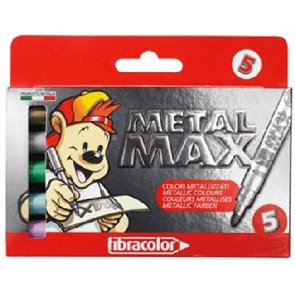 Fibracolor Metal Max Metalik Keçeli Kalem 5 Renk ürün görseli 1
