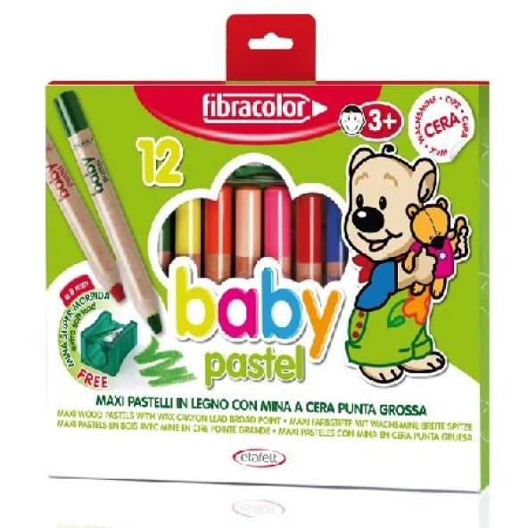 Fibracolor Baby Pastel 1+ Yaş Bebekler İçin Kalın Pastel Kalem 12 Renk ürün görseli 1