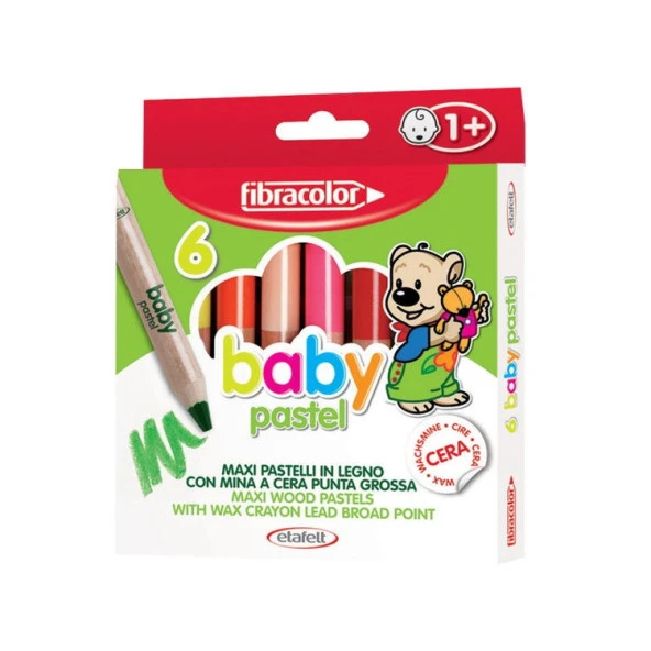 Fibracolor Baby Pastel 1+ Yaş Bebekler İçin Kalın Pastel Kalem 6 Renk ürün görseli 1