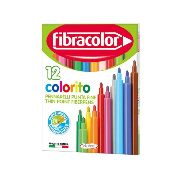 Fibracolor Colorito Keçeli Boya Kalemi 12 Renk ürün görseli 1