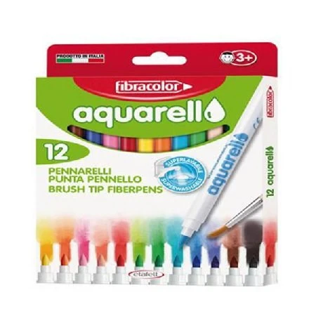 Fibracolor Aquarell Suda Çözünebilen Keçeli Kalem 12 Renk ürün görseli 1
