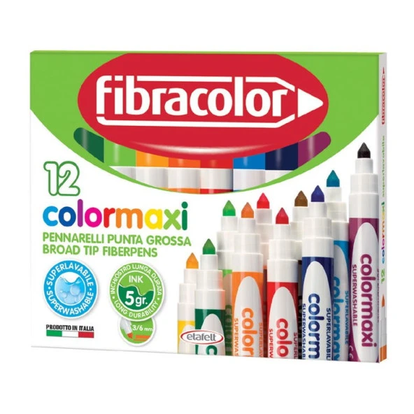 Fibracolor Colormaxi Jumbo Keçeli Kalem 12 Renk ürün görseli 1