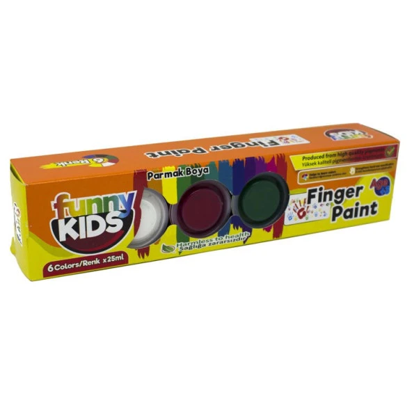 Funny Kids Parmak Boyası 6 Renk x 25 ml Set ürün görseli 1