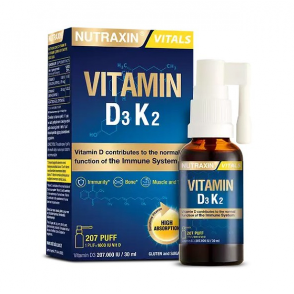 Nutraxin Vitamin D3k2 Sprey 30 Ml ürün görseli 1