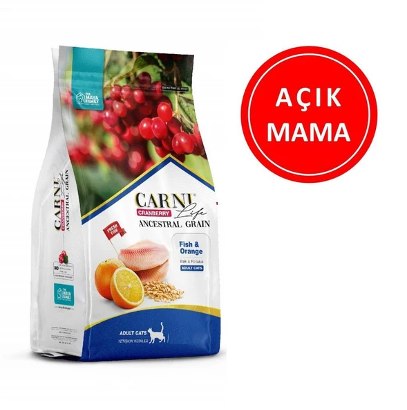 Carni Life Kızılcık Balık Etli ve Portakallı Yetişkin Kedi Maması 1 Kg AÇIK ürün görseli 1