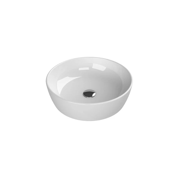 Turkuaz Cerastyle One Yuvarlak Tezgâh Üstü Batarya Deliksiz Beyaz Lavabo 46x46 Cm 76100 ürün görseli 1