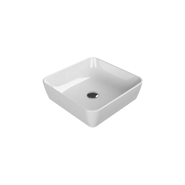 Turkuaz Cerastyle One Kare Tezgâh Üstü Batarya Deliksiz Beyaz Lavabo 46x46 Cm 76000 ürün görseli 1